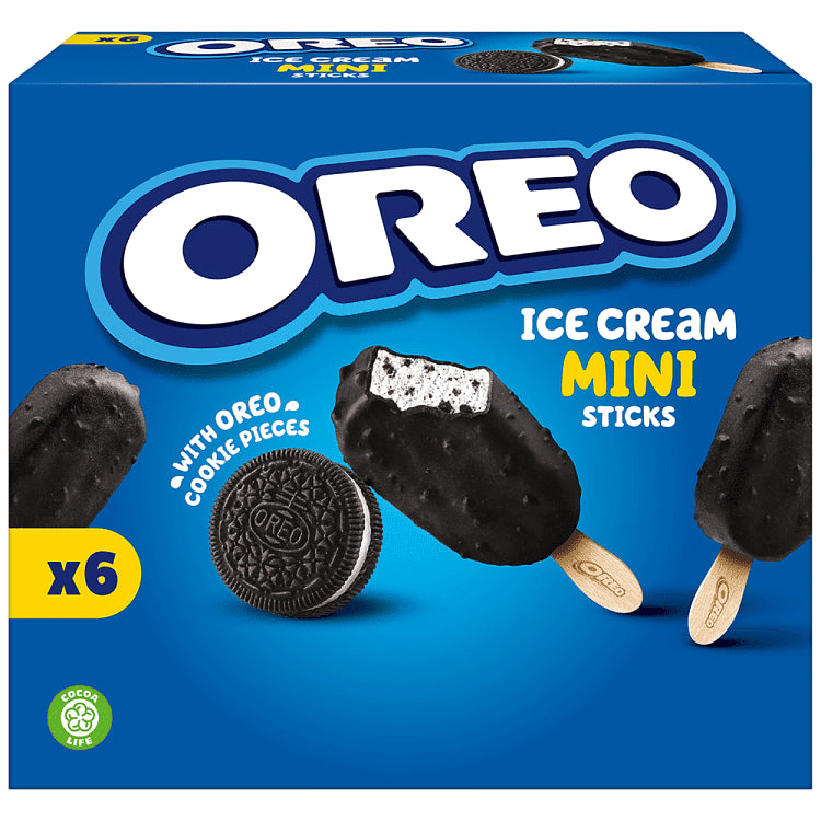 Oreo Παγωτό Mini Ξυλάκια Πολυσυσκευασία 6x50ml 219gr