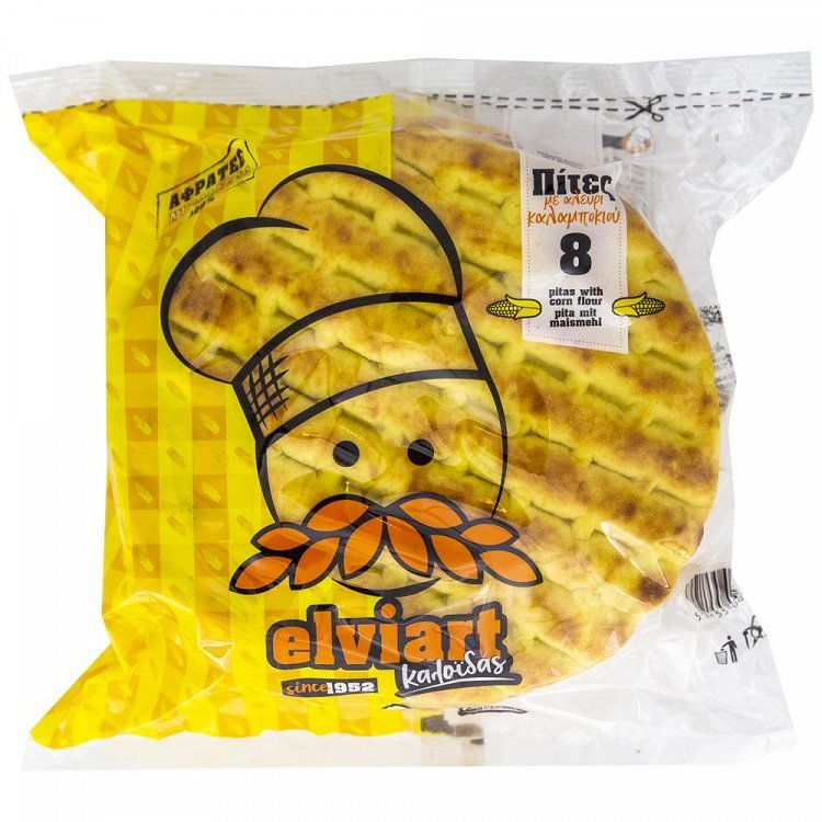 Elviart Πίτα Με Αλεύρι Καλαμποκιού 8τεμ 680gr