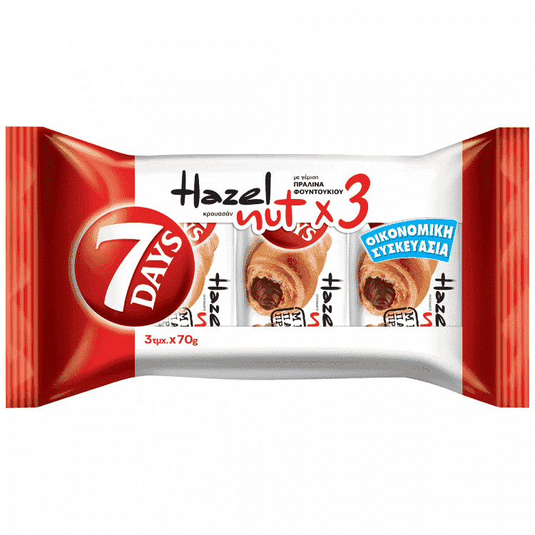 7 Days Κρουασάν Πραλίνα Φουντούκι 3x70gr