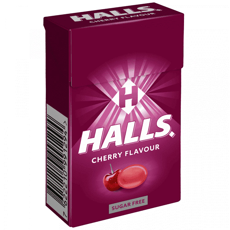 Halls Cherry Καραμέλες Χωρίς Ζάχαρη Κουτί 28gr