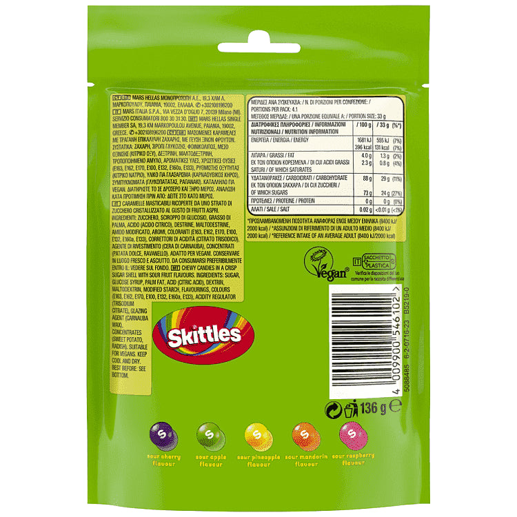 Skittles Sours Candy 136gr