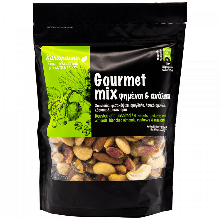 Premium Gourmet Mix Ξηροί Καρποί Ψημένοι & Ανάλατοι 200gr