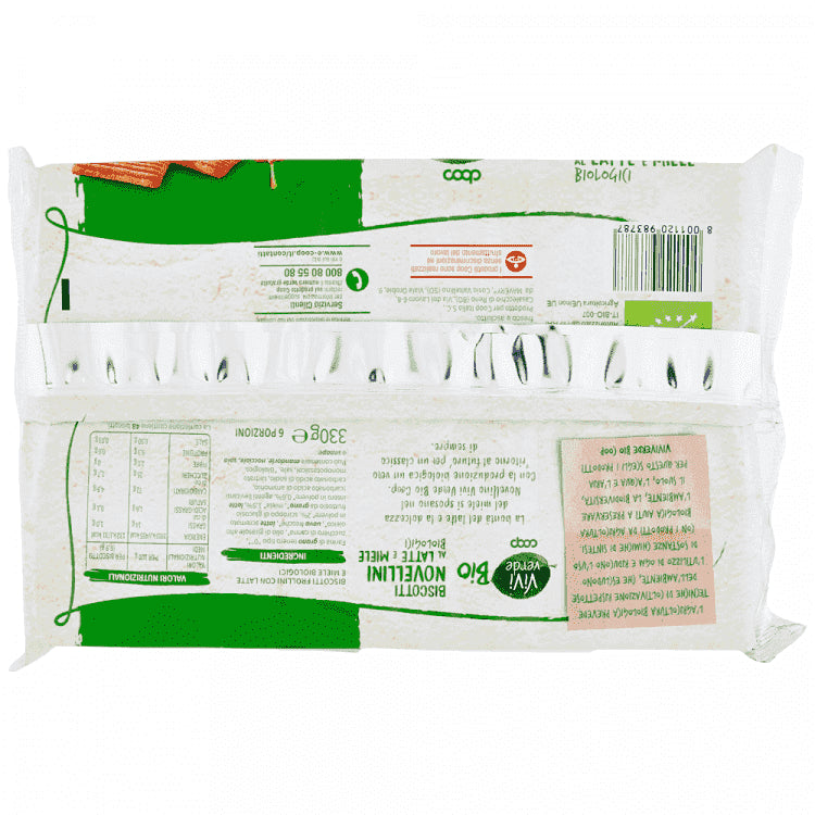 Vivi Verde Μπισκότα Γάλα & Μέλι Biologico 330gr