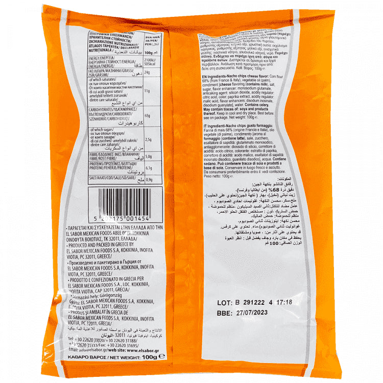 El Sabor Nacho Chips Cheese 100gr