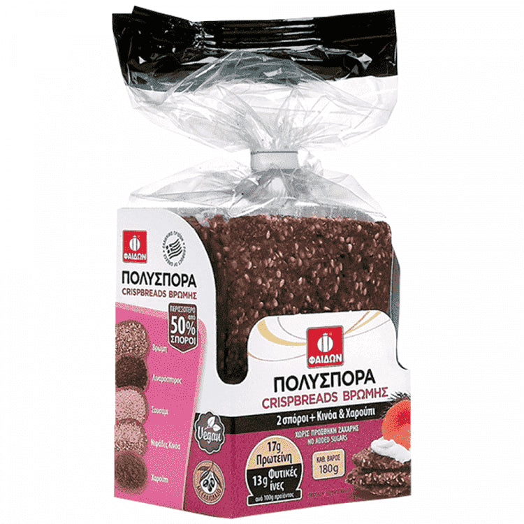 Φαίδων Crispbread Βρώμης Με Κινόα & Χαρούπι 180gr