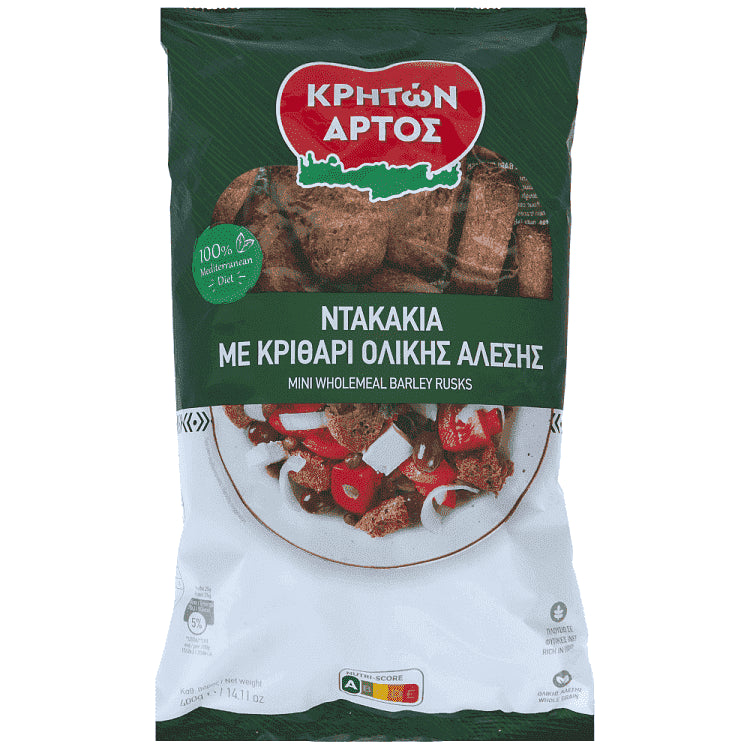 Κρήτων Άρτος Ντακάκια Κρίθινα Ολικής 400gr