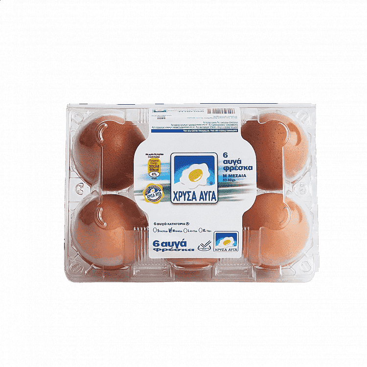 Χρυσά Αυγά Φρέσκα 6Αδα 53-63G Μedium