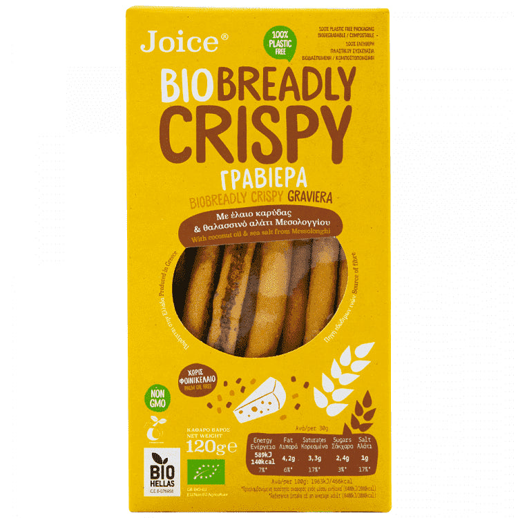 Joice Breadly Crispy Κριτσίνια Με Γραβιέρα Bio 120gr
