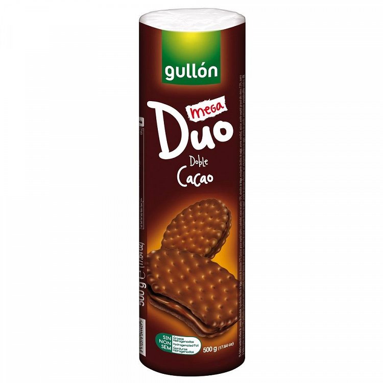 Gullon Μπισκότα Mega Duo Double Κακάο 500gr