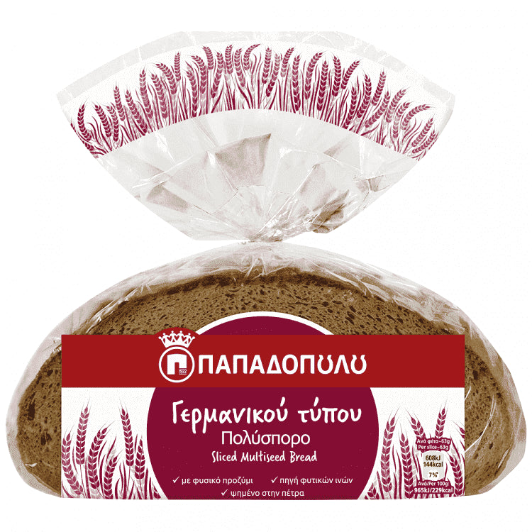 Παπαδοπούλου Ψωμί Γερμανικού Τύπου Πολύσπορο 500gr
