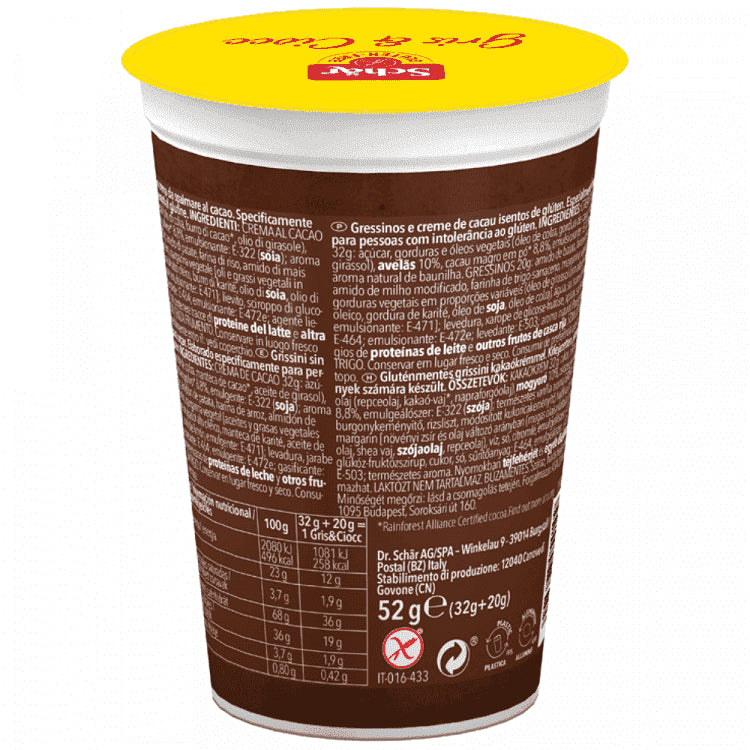 Schar Gris & Ciocc Κριτσίνι Πραλίνα Χωρίς Γλουτένη 52gr