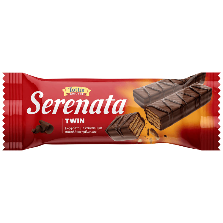 Serenata Twin Γκοφρέτα Με σοκολάτα Γάλακτος 30gr