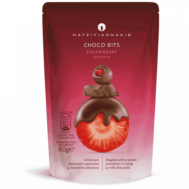 Χατζηγιαννάκης Choco Bits Φράουλες 80gr
