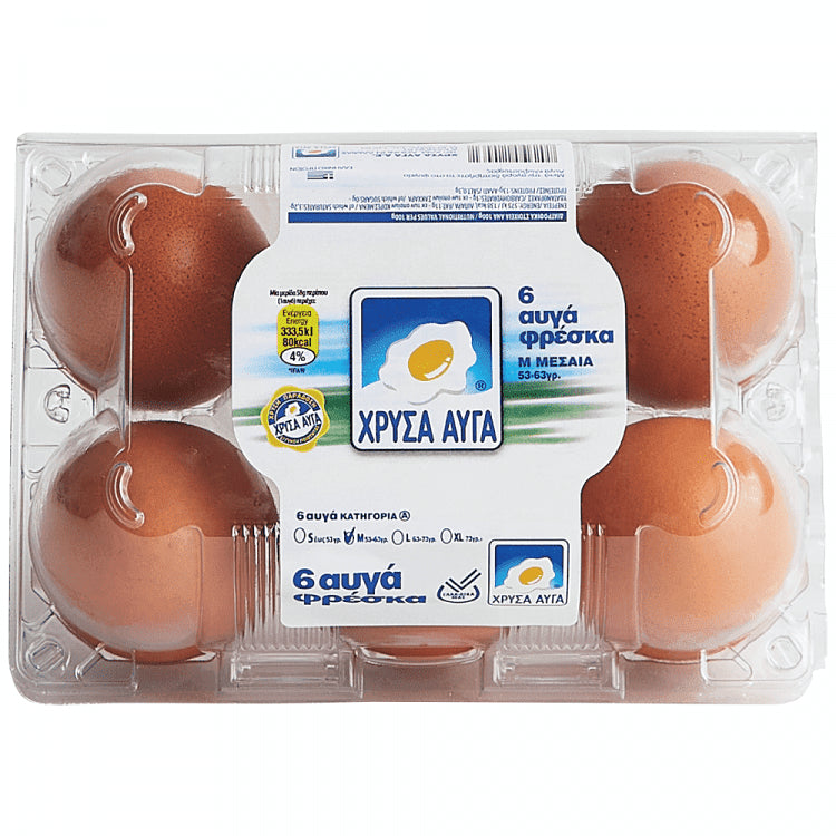 Χρυσά Αυγά Φρέσκα 6Αδα 53-63G Μedium