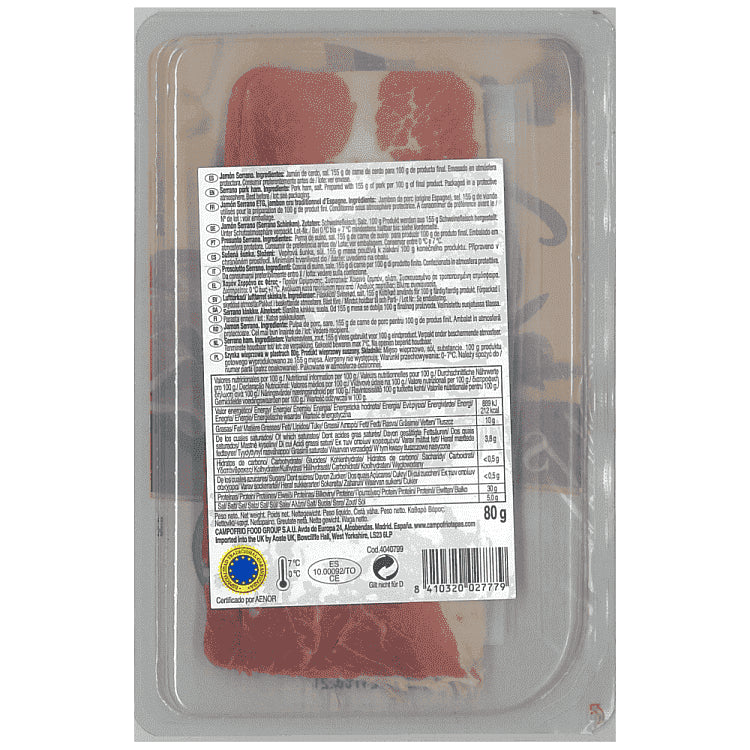 Camprofrio Tapas Jamon Serrano Σε Φέτες 80gr