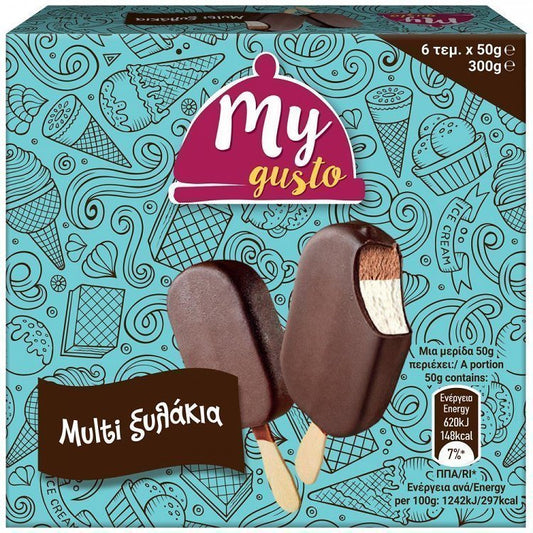 My Gusto Παγωτό Multi Ξυλάκι Βανίλια Σοκολάτα 6τεμ 300gr