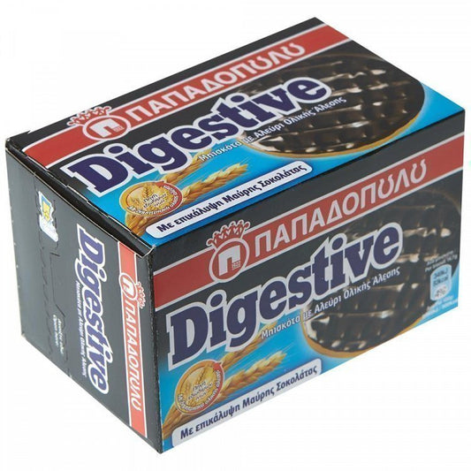 Παπαδοπούλου Μπισκότα Digestive Μαύρη Σοκολάτα 200gr