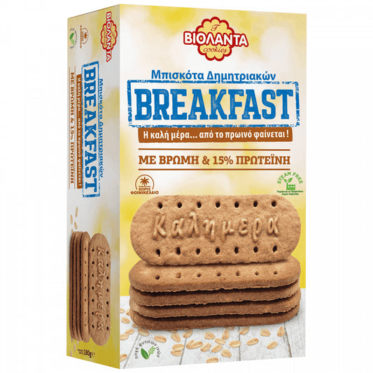 Βιολάντα Μπισκότα Breakfast Με Βρώμη & 15% Πρωτείνη 180gr