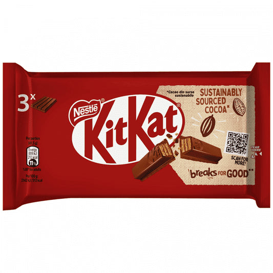 KitKat 4 Finger Γκοφρέτα Με Σοκολάτα Γάλακτος 3x41.5g