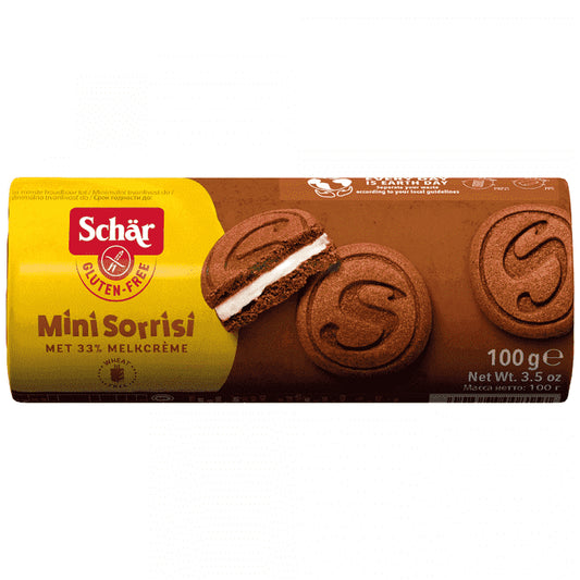 Schar Μπισκότα Γεμιστά Κρέμα Mini Sorrisi Χωρίς Γλουτένη 100gr