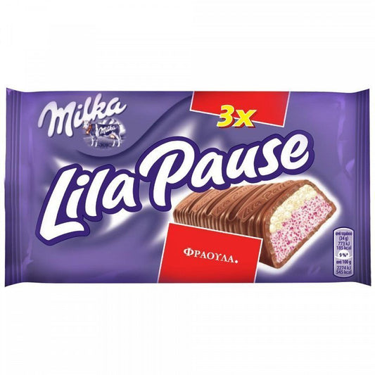 Lila Pause Σοκολάτα Φράουλα 34gr 3τεμ
