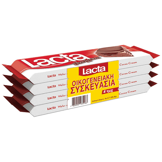 Lacta Γκοφρέτα Επικάλυψη Σοκολάτας 4x28,5gr