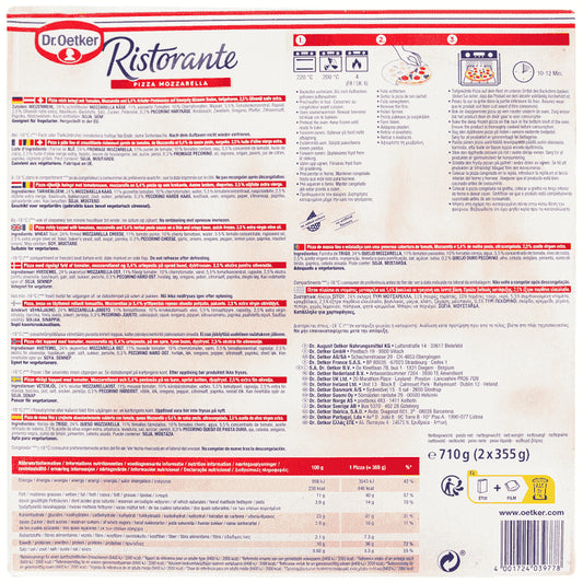 Ristorante Pizza Mozzarella Κατεψυγμένη 2x710gr