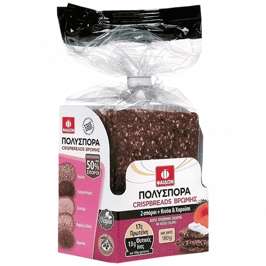 Φαίδων Crispbread Βρώμης Με Κινόα & Χαρούπι 180gr