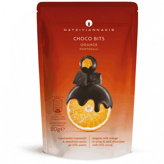 Χατζηγιαννάκης Choco Bits Πορτοκάλι 80gr