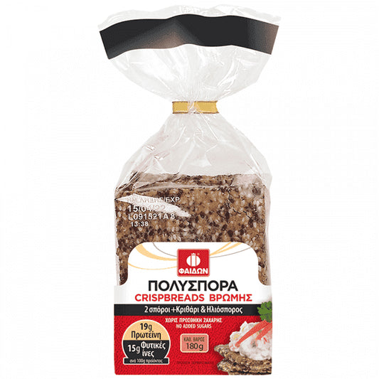 Φαίδων Crispbread Βρώμης Με Ηλιόσπορο & Κριθάρι 180gr