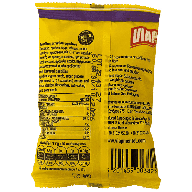 Βιάπ Mentel Παστίλιες Φρούτων 60gr