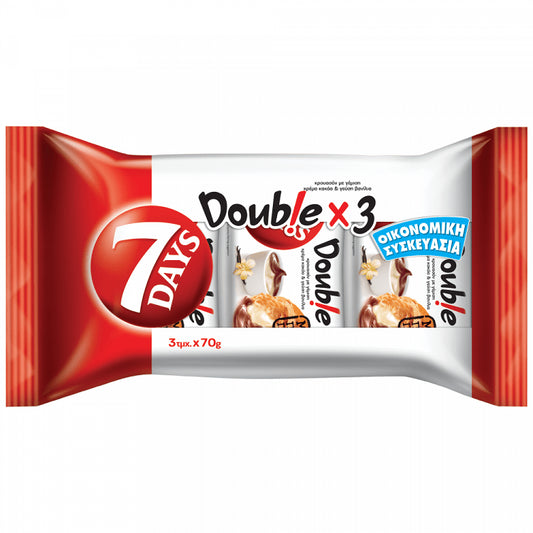 7 Days Double Κακάο & Βανίλια 3τεμ Οικονομική Συσκευασία 70gr