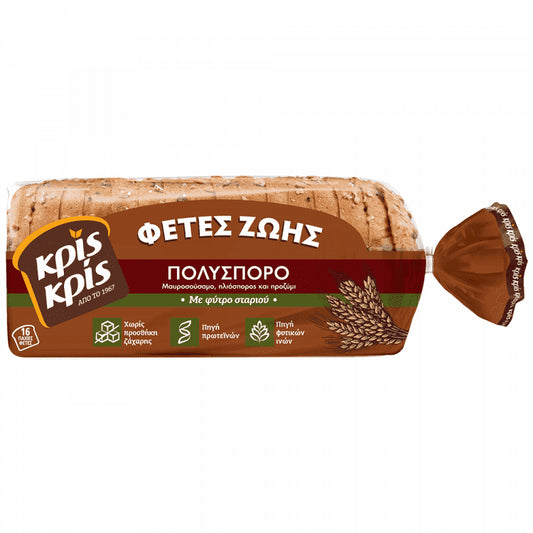 Κρις Κρις Φέτες Ζωής Ψωμί Τοστ Πολυσπορο 500gr