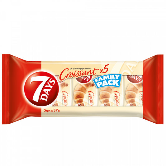 "7" Days Κρουασάν Με Γέμιση Κρέμα Κακάο 5Χ37gr Οικογενειακή Συσκευασία