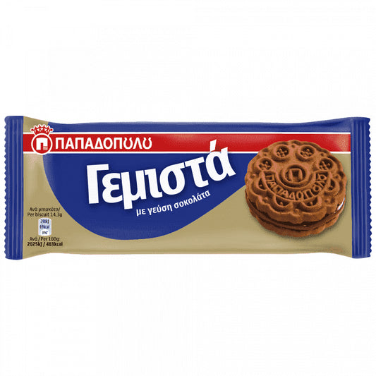 Παπαδόπουλου Μπισκότα Γεμιστά Με Σοκολάτα 58gr