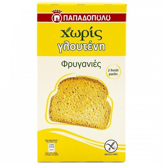 Παπαδοπούλου Φρυγανιές Χωρίς Γλουτένη 165gr