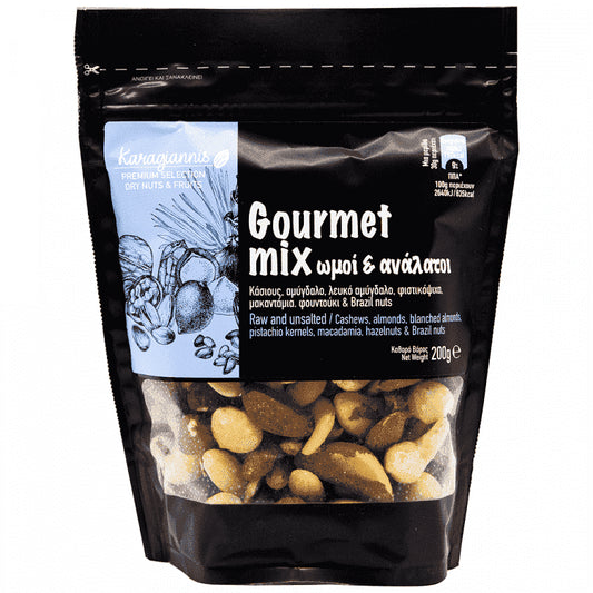 Premium Gourmet Mix Ξηροί Καρποί Ωμοί & Ανάλατοι 200gr