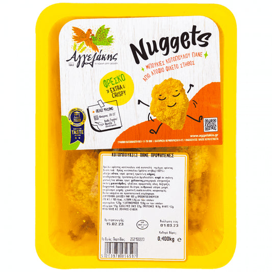Αγγελάκης Nuggets Μπουκιές Κοτόπουλου Πανέ Προψημένες 400gr