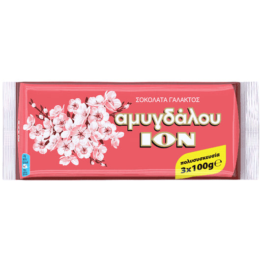 ΙΟΝ Σοκολάτα Γάλακτος Με Αμύγδαλα 3x100gr