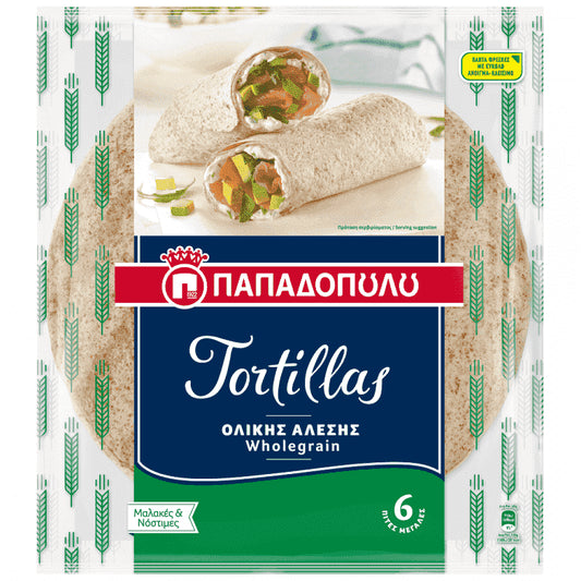 Παπαδοπούλου Τορτίγια Ολικής Άλεσης 6τεμ 360gr