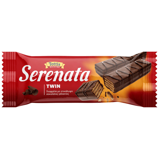 Serenata Twin Γκοφρέτα Με σοκολάτα Γάλακτος 30gr