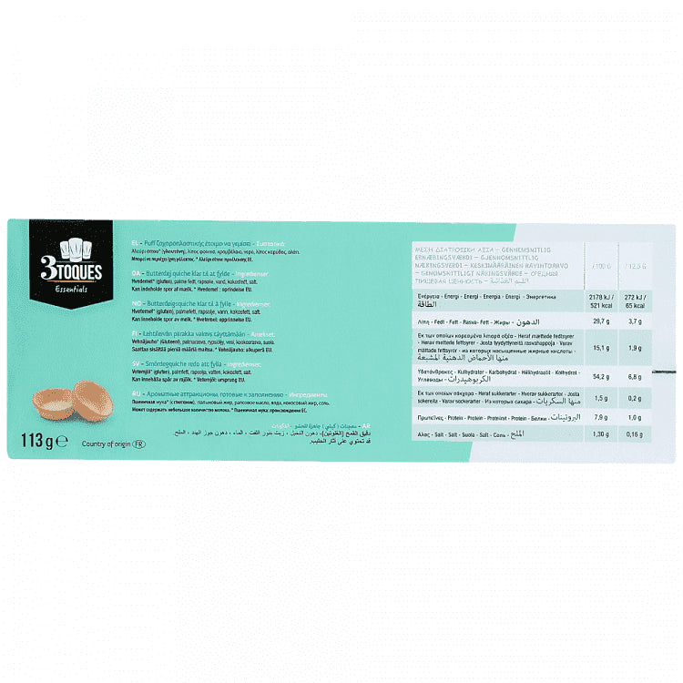 3 Toques Pastry Tartlet-Small Quiches 161gr