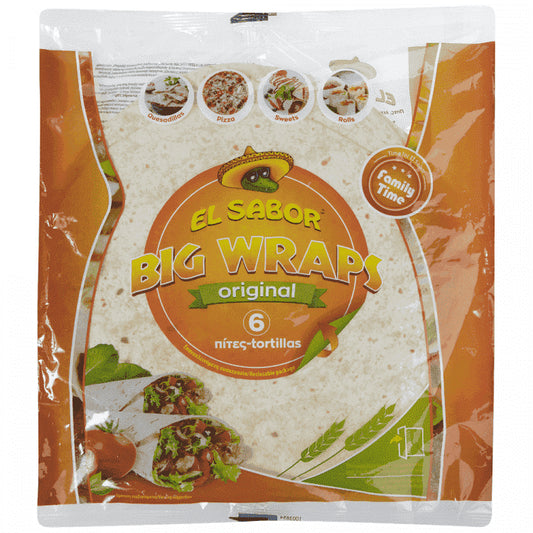 El Sabor Wraps Τορτίγια 25cm 6τεμ 370gr
