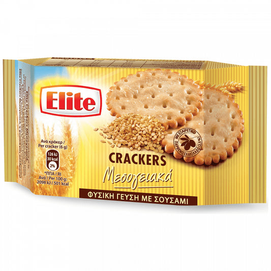 Elite Crackers Μεσογειακά Φυσική Με Σουσάμι 105 gr