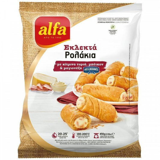 Alfa Εκλεκτά Ρολάκια Τυρί & Μπέικον & Μαγιονέζα Κατεψυγμένα 450gr